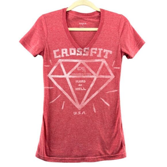Reebok CrossFit T-shirt V-Neck Womens Size Small - Picture 1 of 13